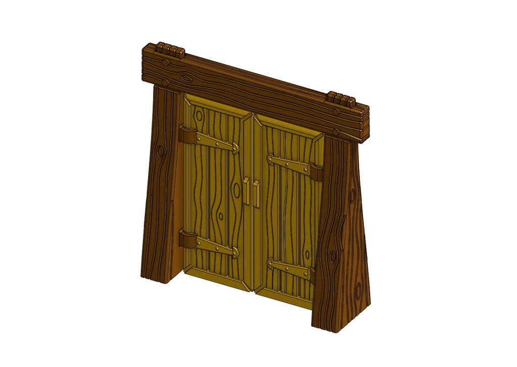 Wood Dungeon Door w/ Straight Header -  Working