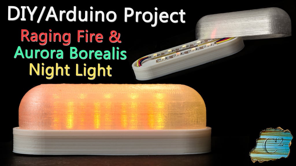 Raging Fire/Aurora Borealis Night Light  (ESP8266/Arduino/d1 mini)