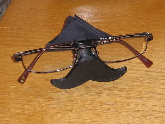 Glasses and Cleaning Cloth Moustache Stand