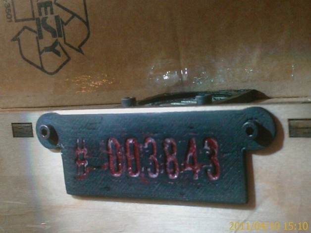 MakerBot Thing o Magic Serial number