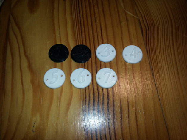 Numbered clothes buttons