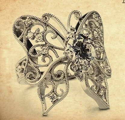 butterfly ring Hollow out 