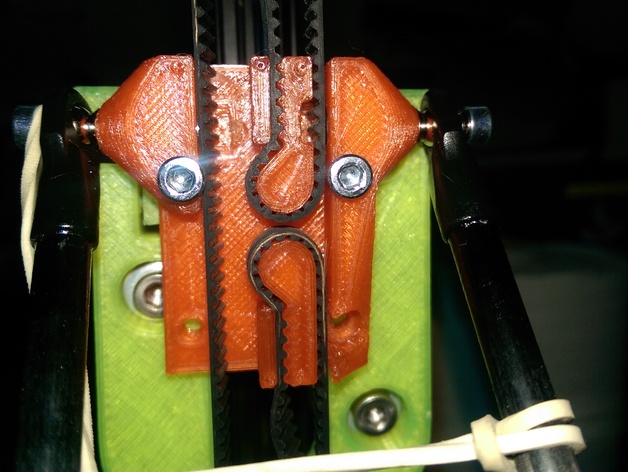"Stronger" Kossel Carriage with integrated belt clips for open belts