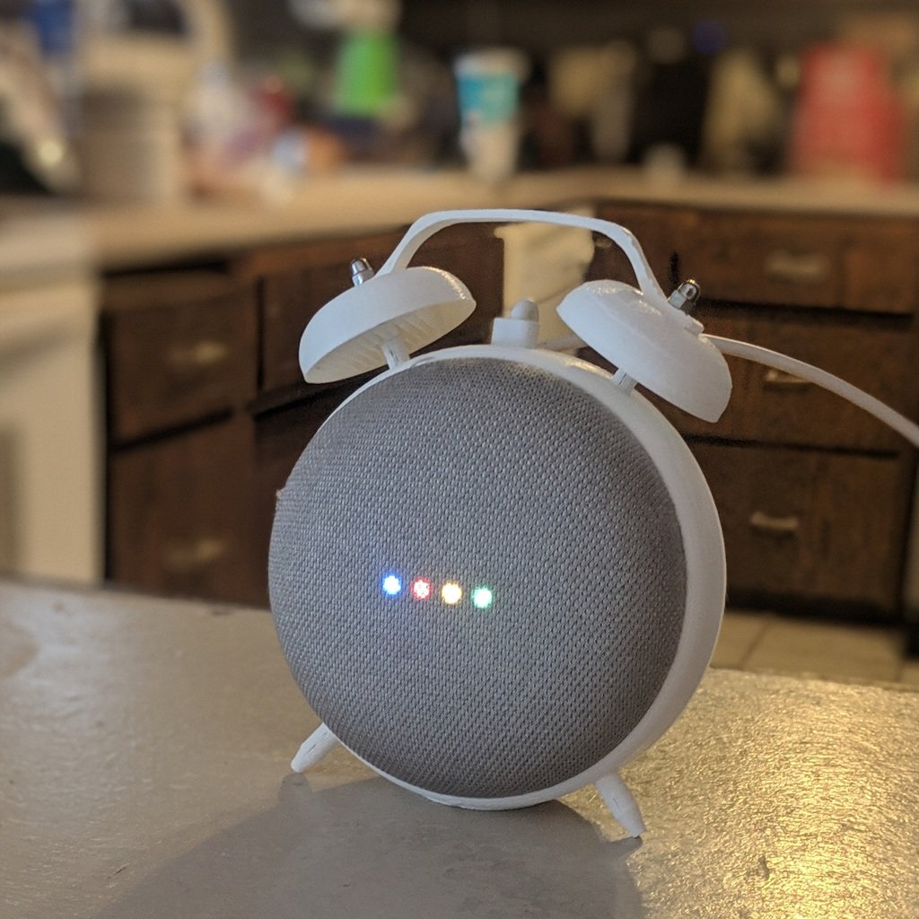 Retro Alarm Clock Stand for the Google Home Mini