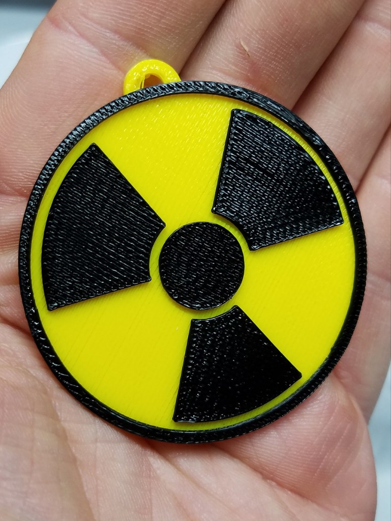 Radiation Warning Symbol (Trefoil) Keychain