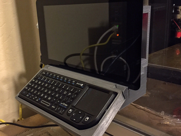 Raspberry Pi 7-Inch Touchscreen Mount with Keyboard Shelf