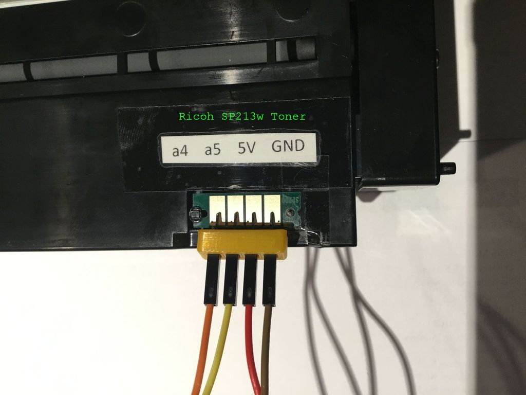 Arduino Chip Reset Ricoh SP213w Toner - Dupont Connector Holder