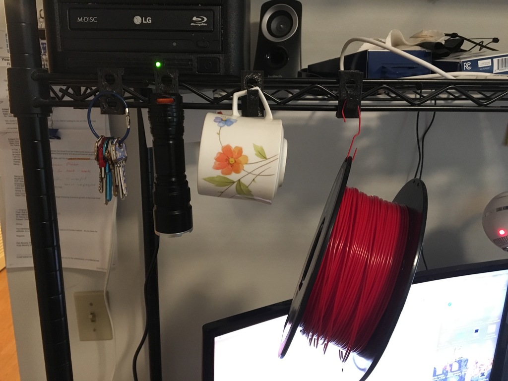 Strong clip-on hook for wire shelves