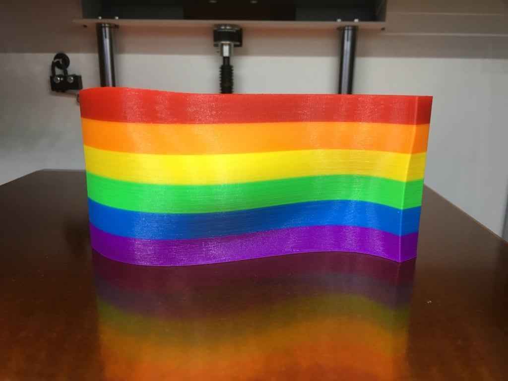 Multi-Color Pride Flag (use any printer by swapping filaments)