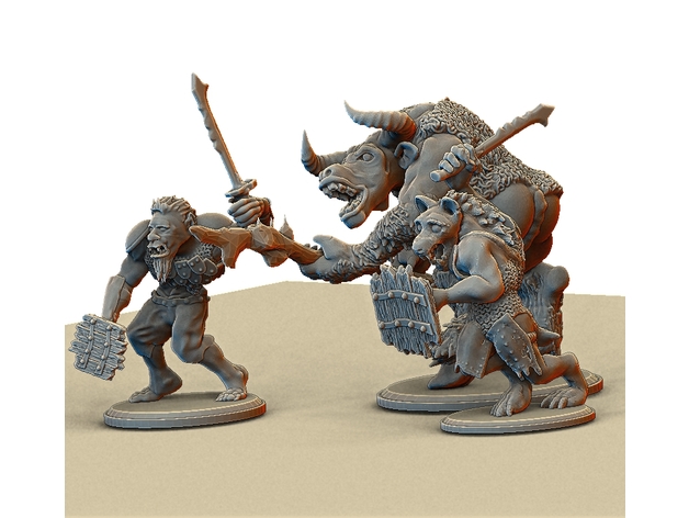 Image of A Hobgoblin, A Minotaur, and A Gnoll walk into a bar.
