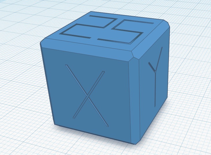 Chamfered XYZ Calibration Cube