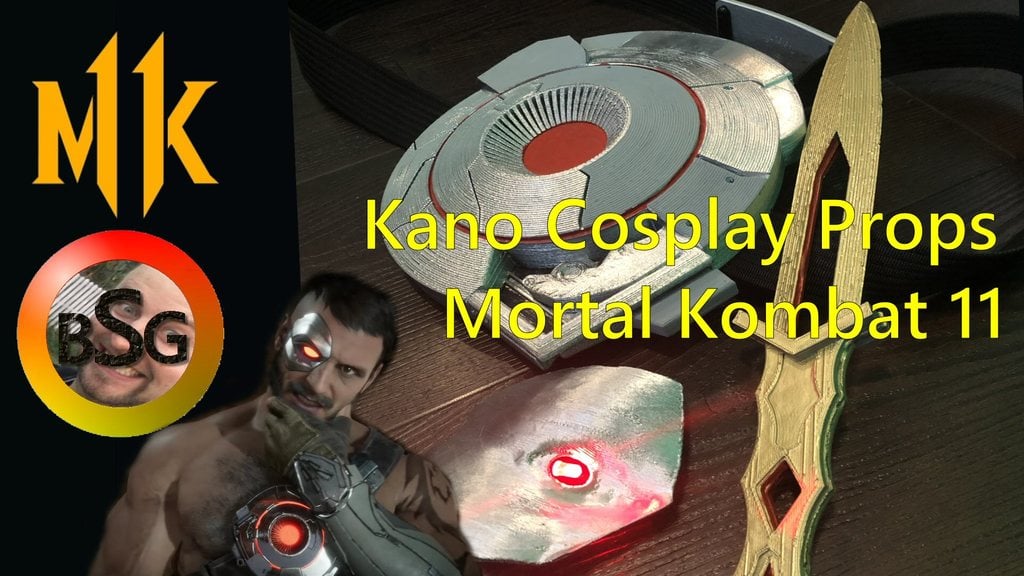 Kano Mortal Kombat 11 - Knife, chest piece, Eyepeice