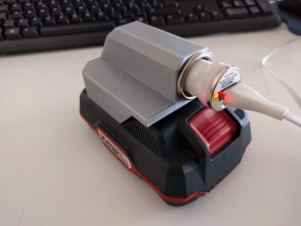 Parkside x20v battery adapter for cigarette lighter socket by zetaenzo -  Thingiverse