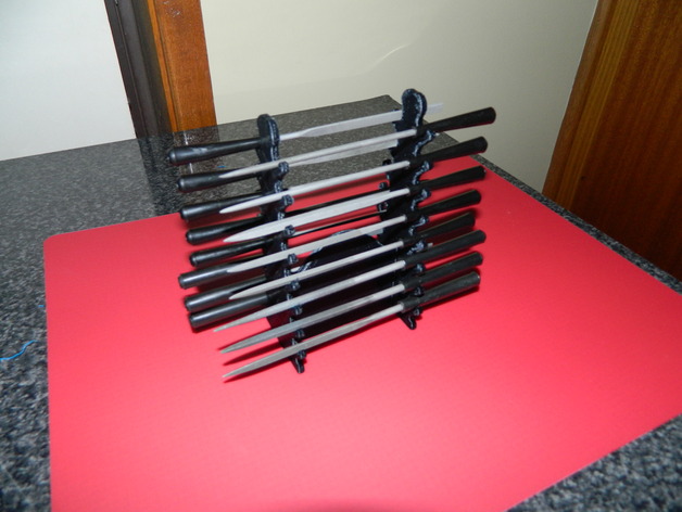 Needle file sword stand