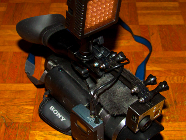 Sennheiser receiver to Sony camera Slik tripod mount