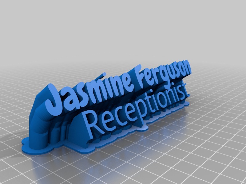 Jasmine's name plate