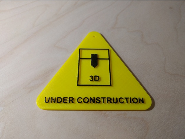 Under construction 3D printing road sign