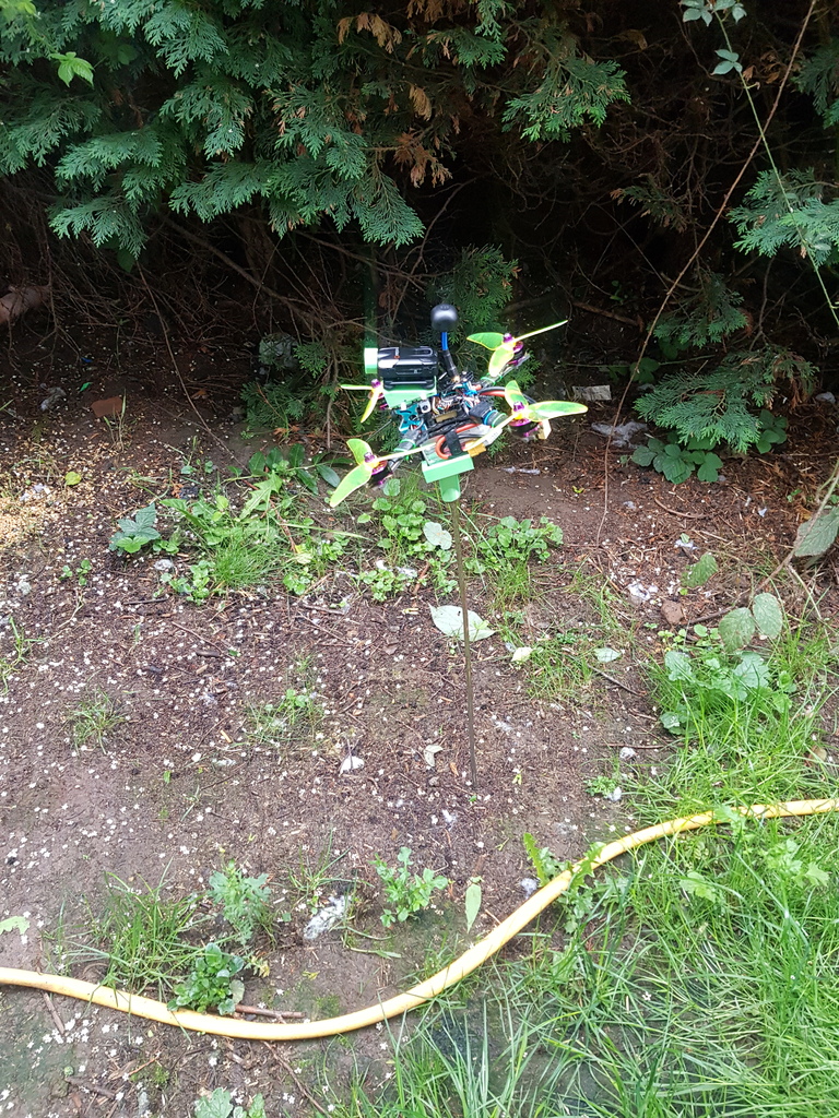 Quad Drone launch pad for tall grass