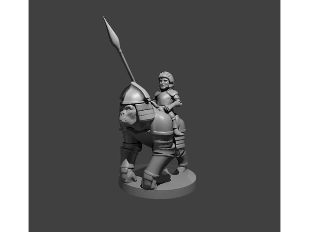 Image of Halfling Cavalier on an Armored Gorilla!  