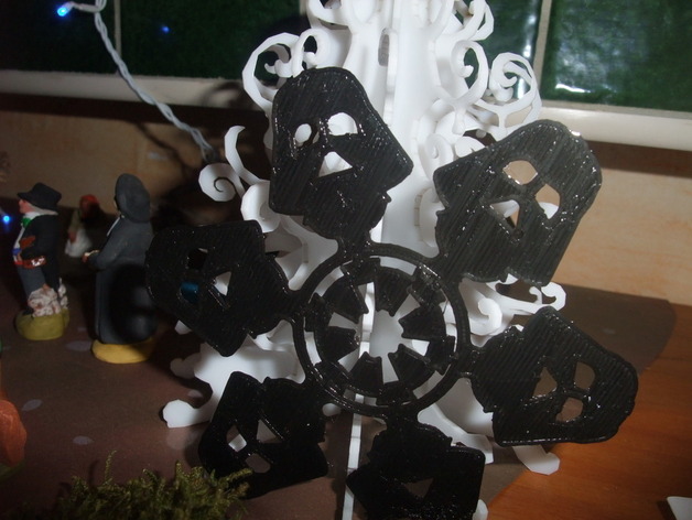 Simplified 3d Printable Darth Vader Snowflake Ornament