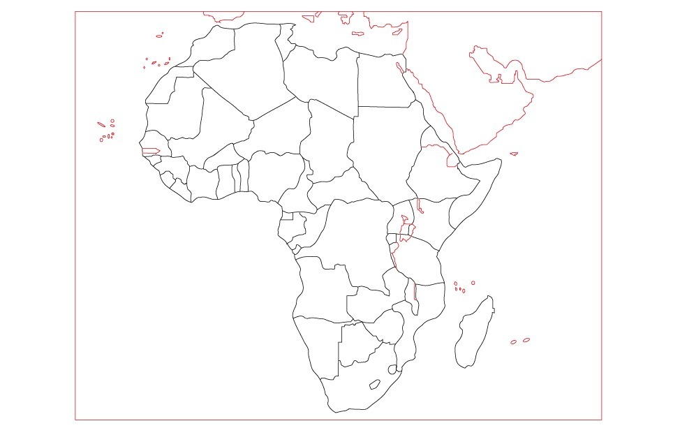Montessori puzzle map of Africa for laser cutting