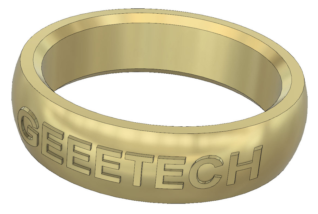 Ring (jewelry) with GEEETECH inscription
