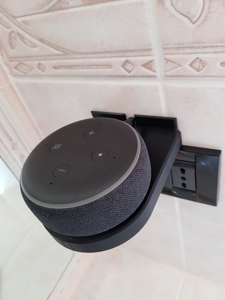Holder  for Amazon Alexa Echo Dot (3th gen), on a wall socket. Plug Type L (italian) Vimar Idea