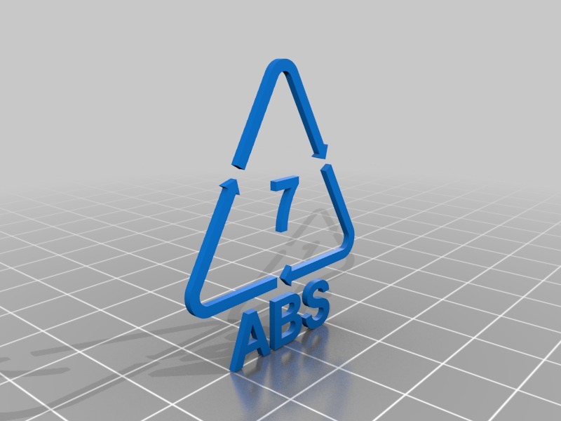 ABS Recycling Triangle for Use with ABS Printed Parts