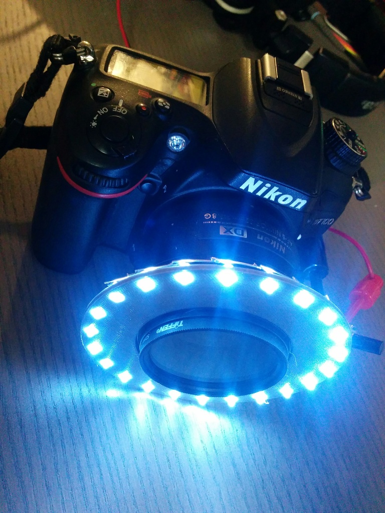 LED Photography Ring Light - Uses Nikon Lens Hood Mount