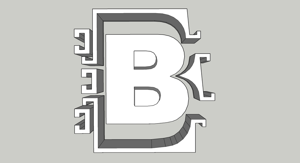 Concrete mold for letter "B"