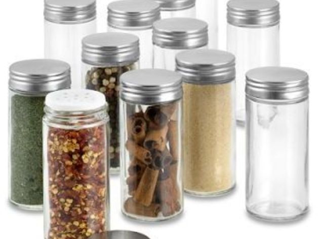 etched glass spice jars
