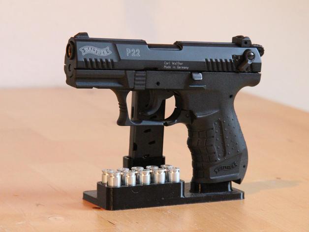 Gun stand for Walther P22 9mm P.A.K. + 10 rounds