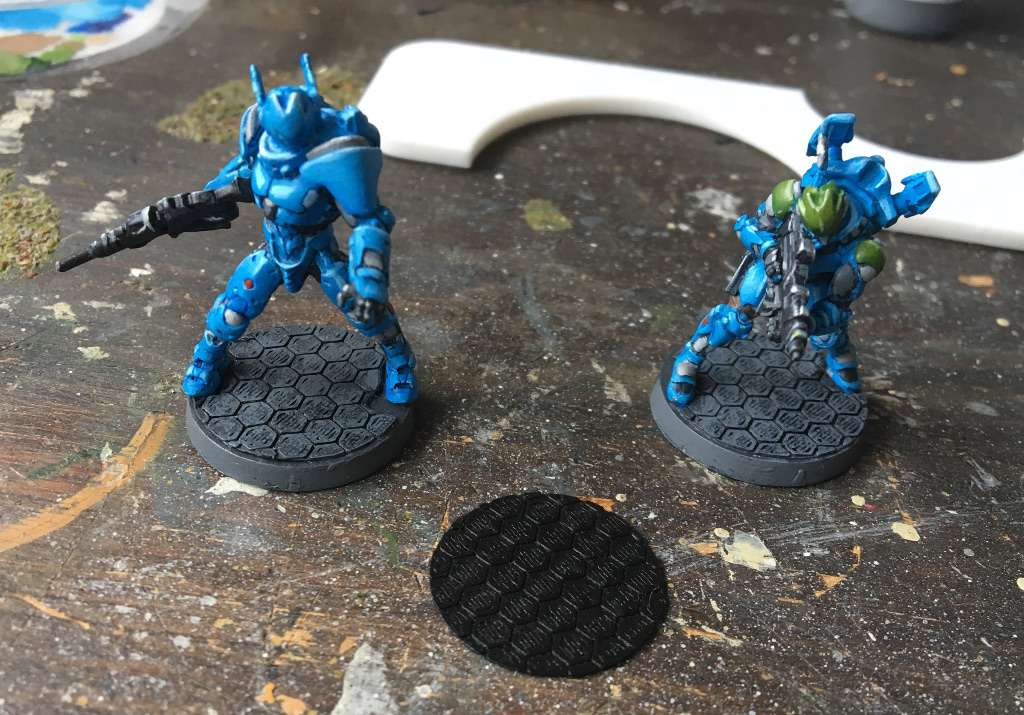 25mm base toppers with hex pattern
