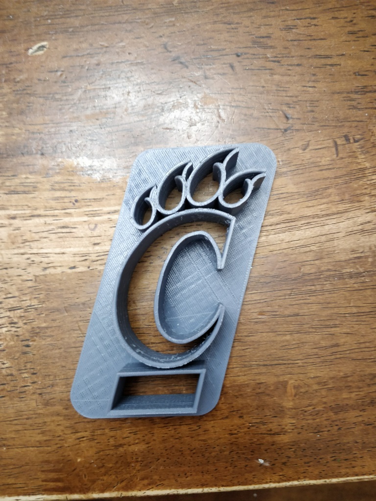University of Cincinnati Bearcat C-Paw cookie cutter