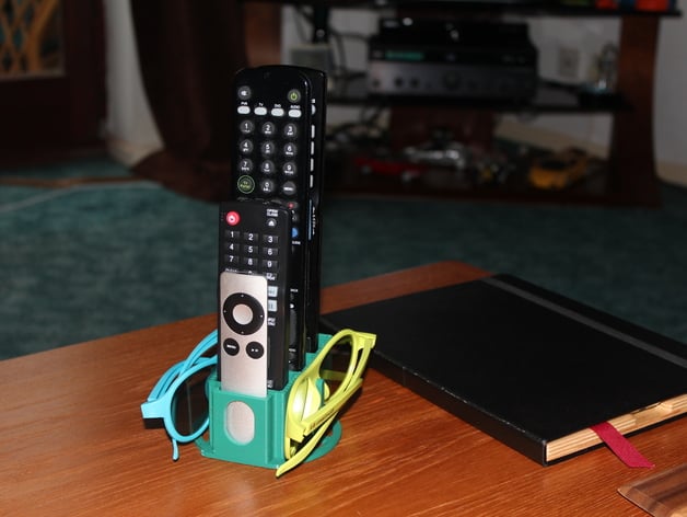 Tv remote and 3d glasses holder