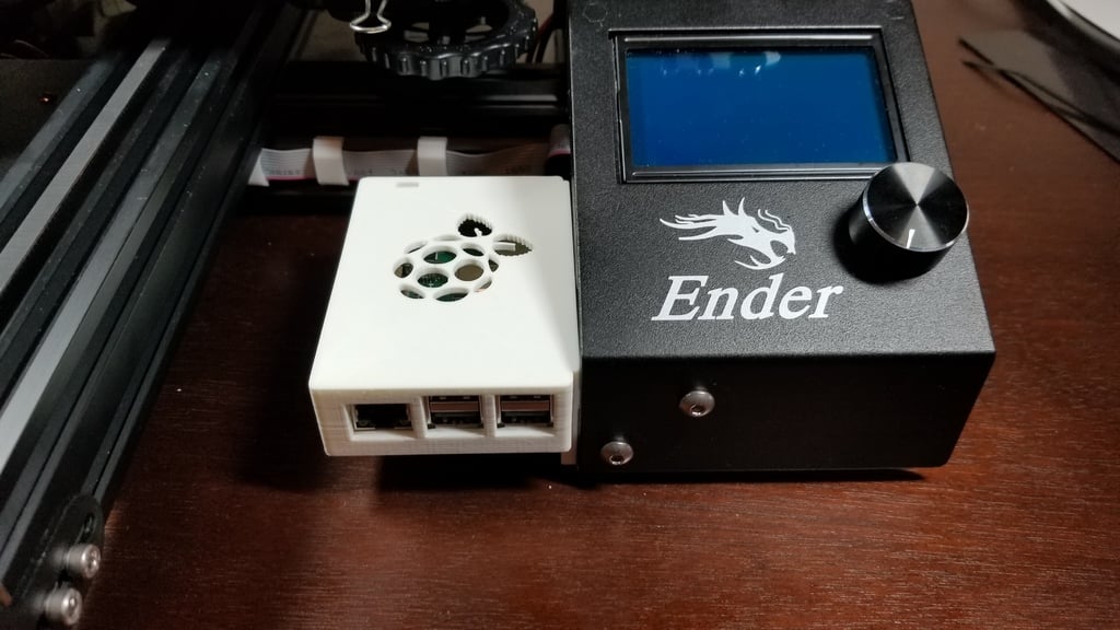 Raspberry Pi Case for Ender 3 Pro Attached by Rail