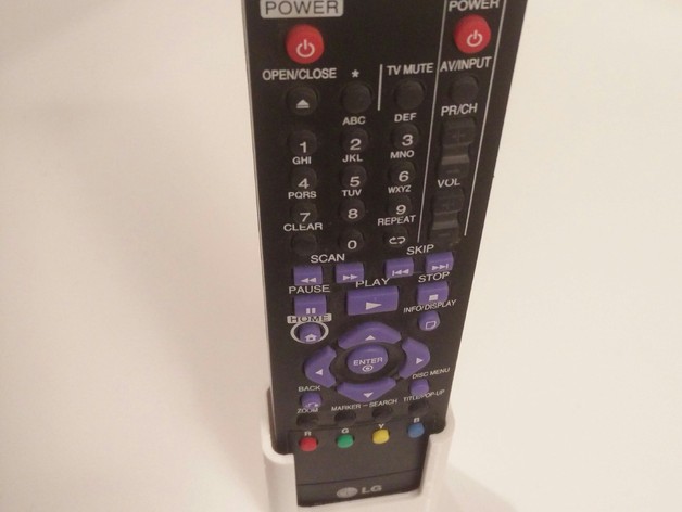 Wall holder for LG Blu-Ray remote control