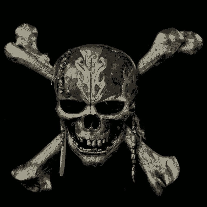 Airbrush Multilayer Stencil - Skull - pirates of the caribbean