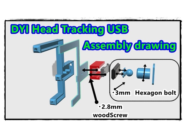 DIY head tracking USB 　ball joint　　in 123dx