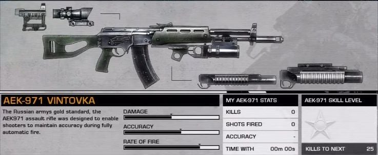Battlefield: Bad Company 2 Weapon AEK-971