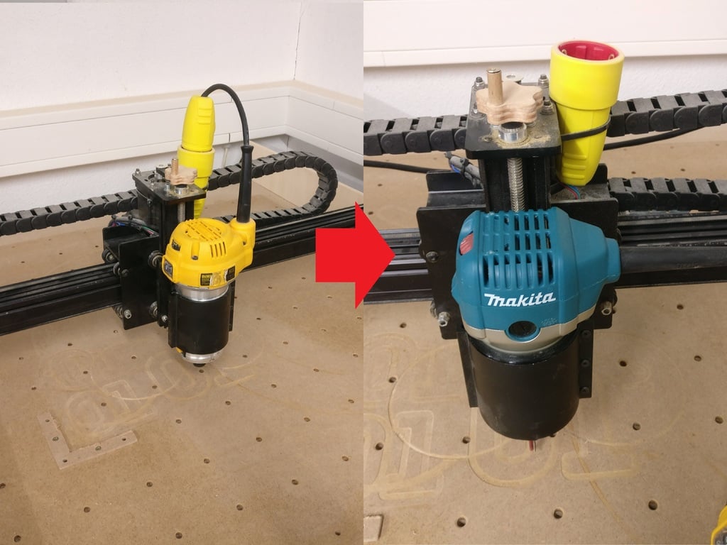 X-Carve Dewalt to Makita Router Adapter