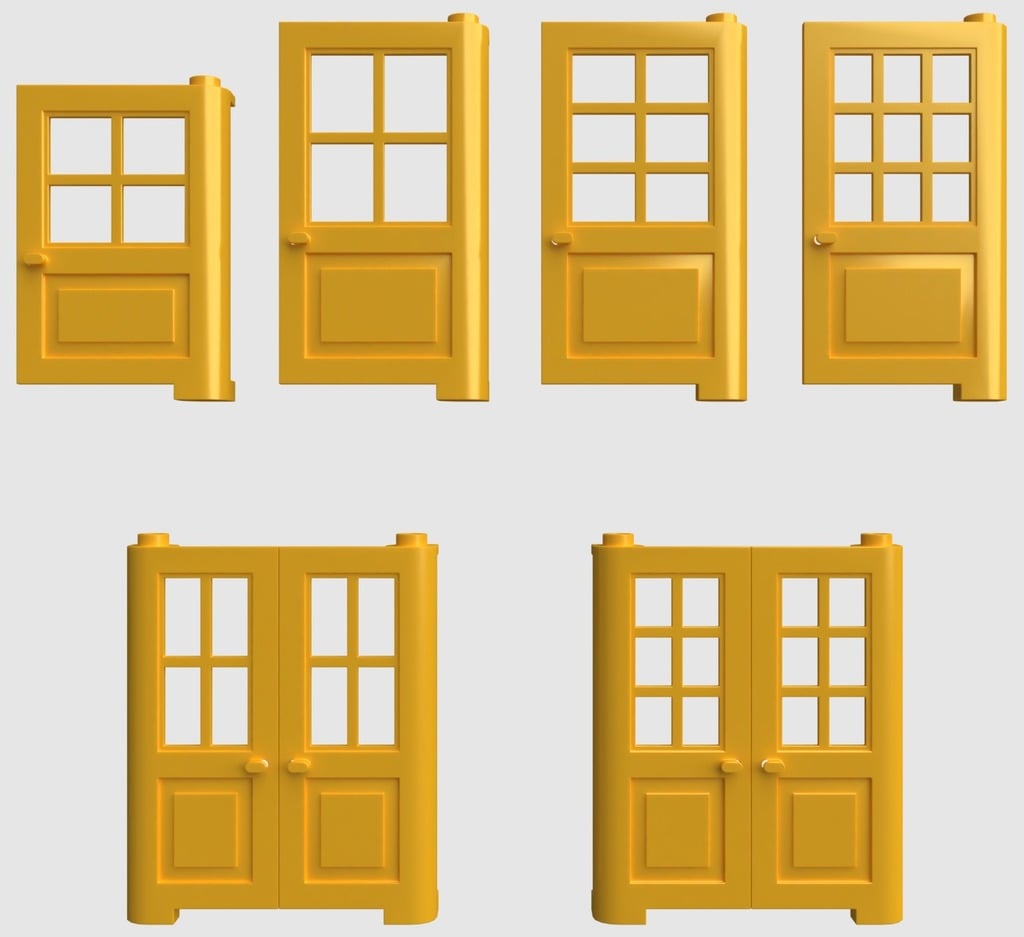 Lego compatible classical frameless doors