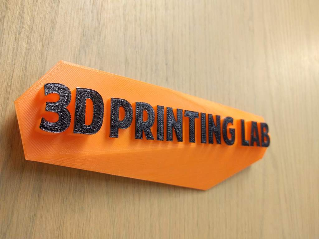 Modern Three Dimensional "3D Printing Lab" Sign
