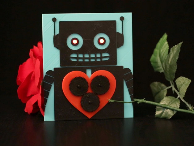 3D Printed Valentine with Bare Conductive Electric Paint