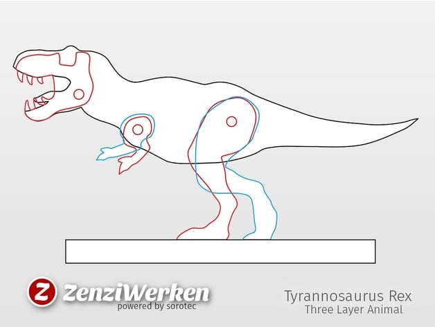 Download Tyrannosaurus Rex 3 Layered Animal Cnc Laser By Zenziwerken Thingiverse