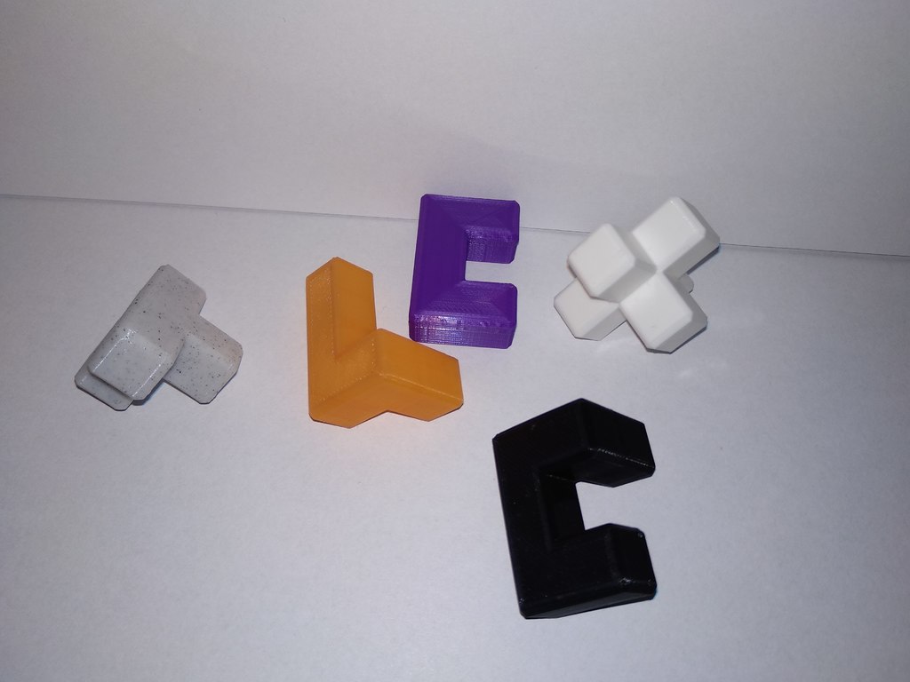 5 piece 3D puzzle 3x3x3 cube