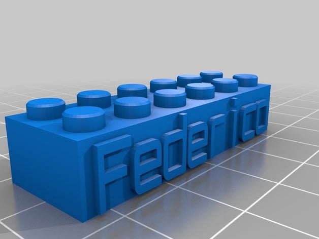 Bloque de LEGO con mi nombre: "Federico"