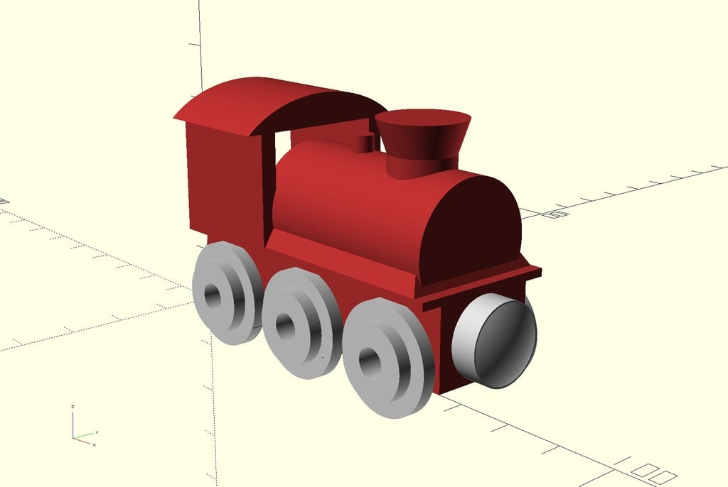 3d printed 'wooden train locomotive'
