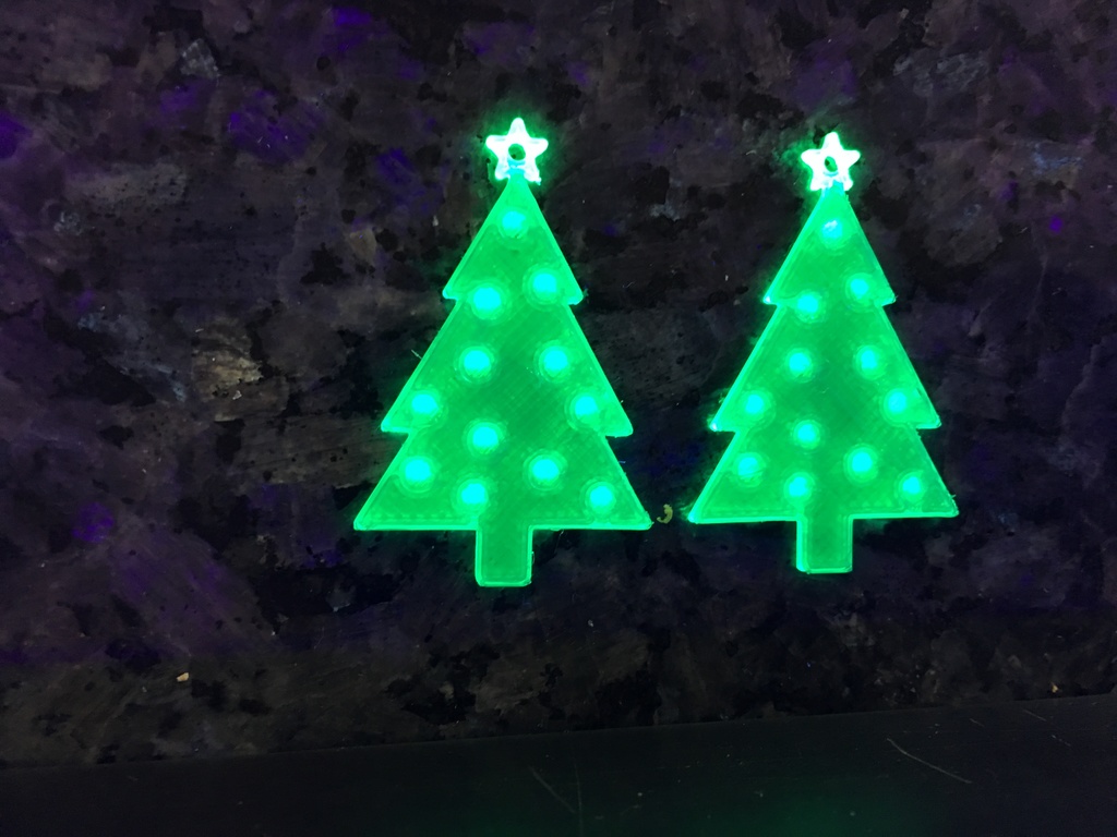 Christmas Tree Earrings UV