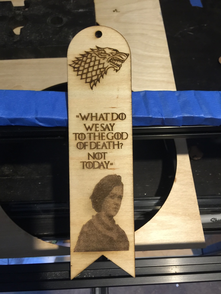 Game of Thrones double sided bookmark  laser cut